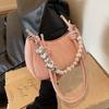 Underarm Bag Women's New Fashion Solid Color Pearl Versatile Shoulder Messenger Bag