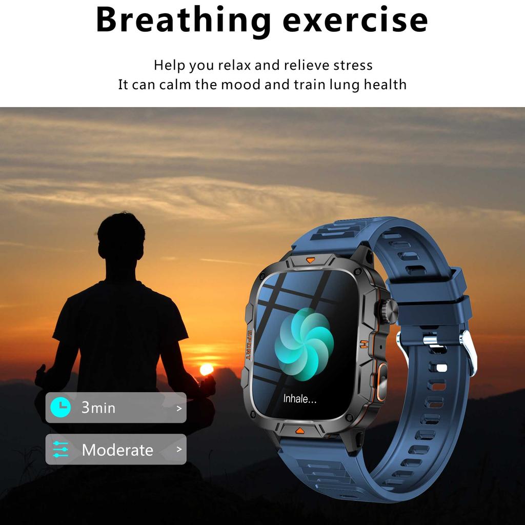 2025 New Military Grade Smart Watches Men 1.96" AMOLED 5ATM Waterproof Sports FitnessTracker BT Call Smartwatches Women For IOS