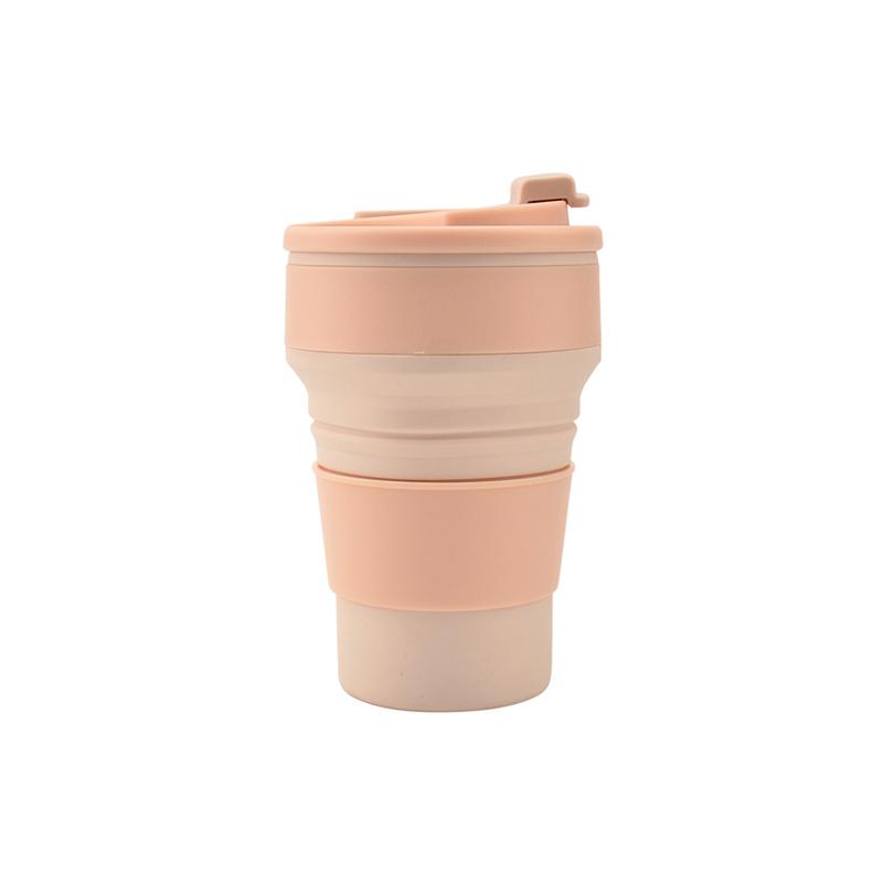 12 Oz Kullanımlık Silikon Katlanabilir Kapaklı Bardak Kamp için 350 ml 500 ml Taşınabilir Katlanır Kahve Fincanları Seyahat için