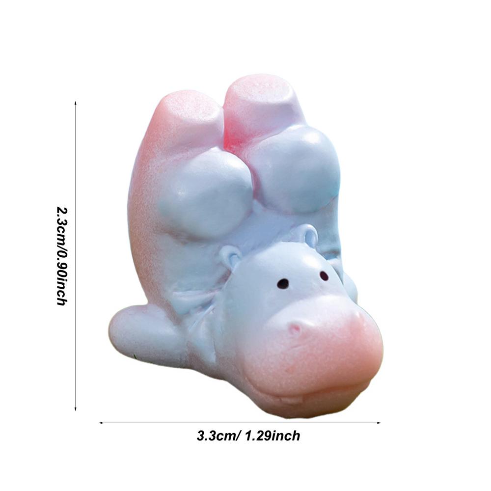 Cute Hippo Figurines Mini Dashboard Ornament Tiny Hippopotamus Figurines Cartoon Animal Art Crafts Miniature Home Decoration
