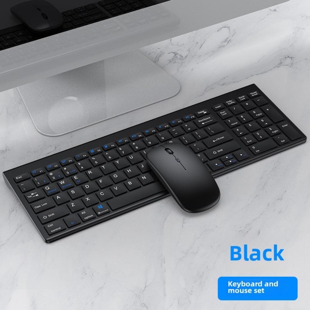 Rechargeable Wireless Bluetooth Keyboard Silent Type for iPad Laptop Desktop with Mouse Combo