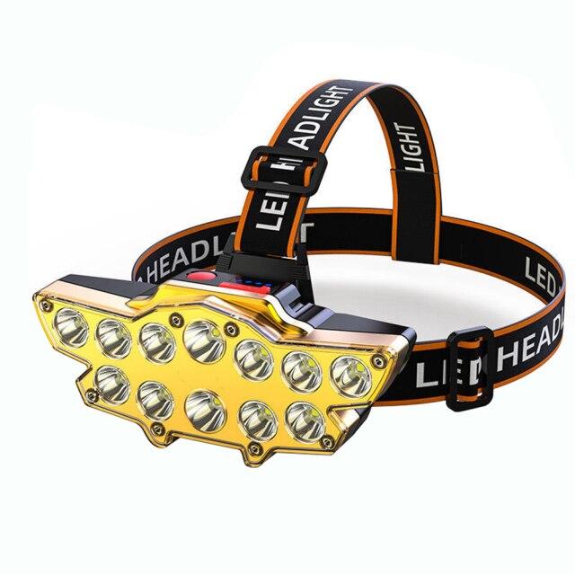 LED High Beam Headlight Outdoor Multi Head Lighting USB Charging Head Lamp Night Cycle Lamp