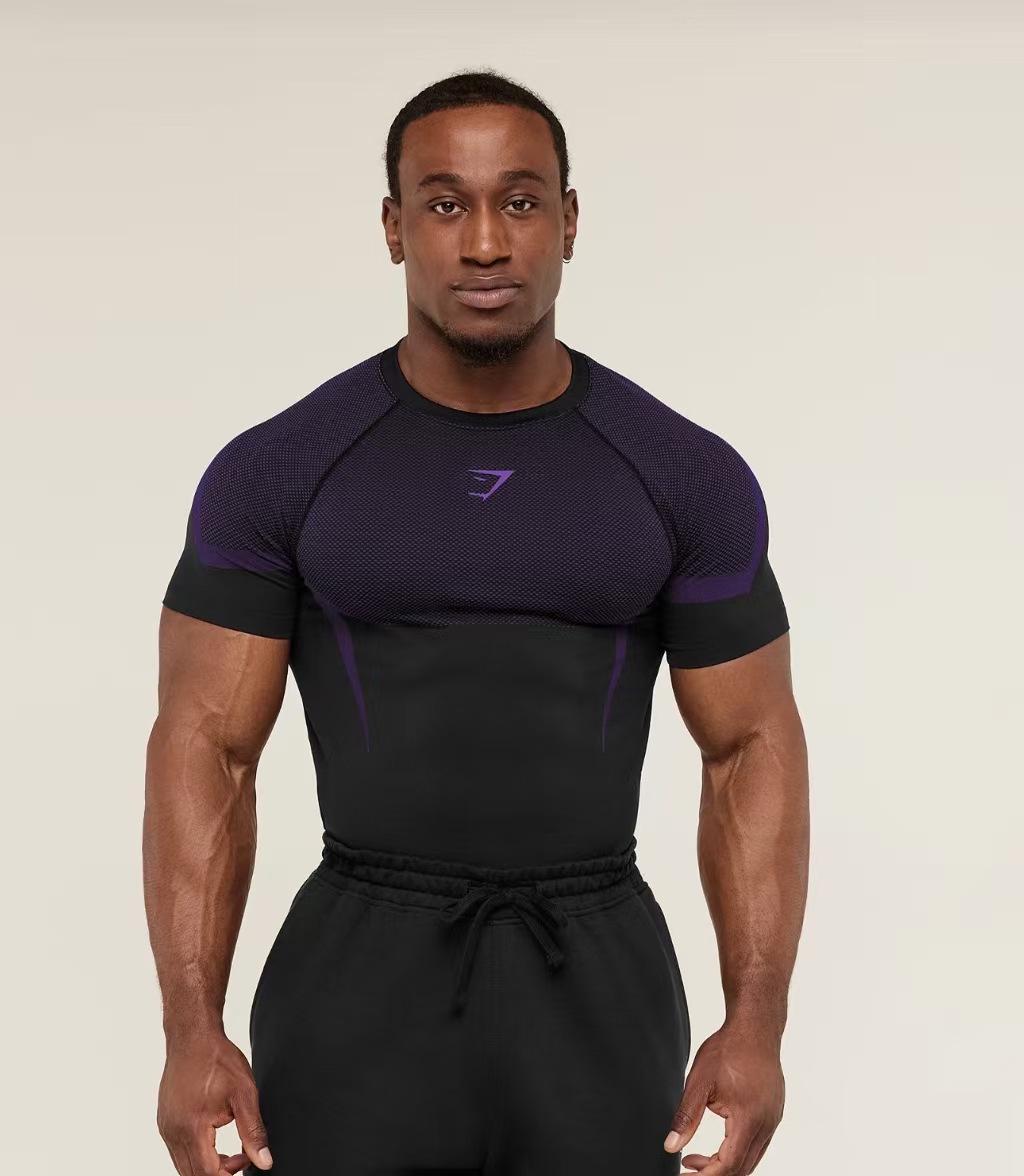 GYMSHARK Vīriešu īsroku muskuļu piegriezuma apaļkakla