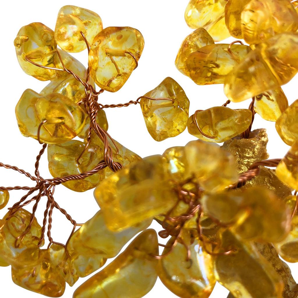 BirLey Golden Money Tree with Citrine and Yellow Crystal for Business and Feng Shui (Boat-Large) Wealth,