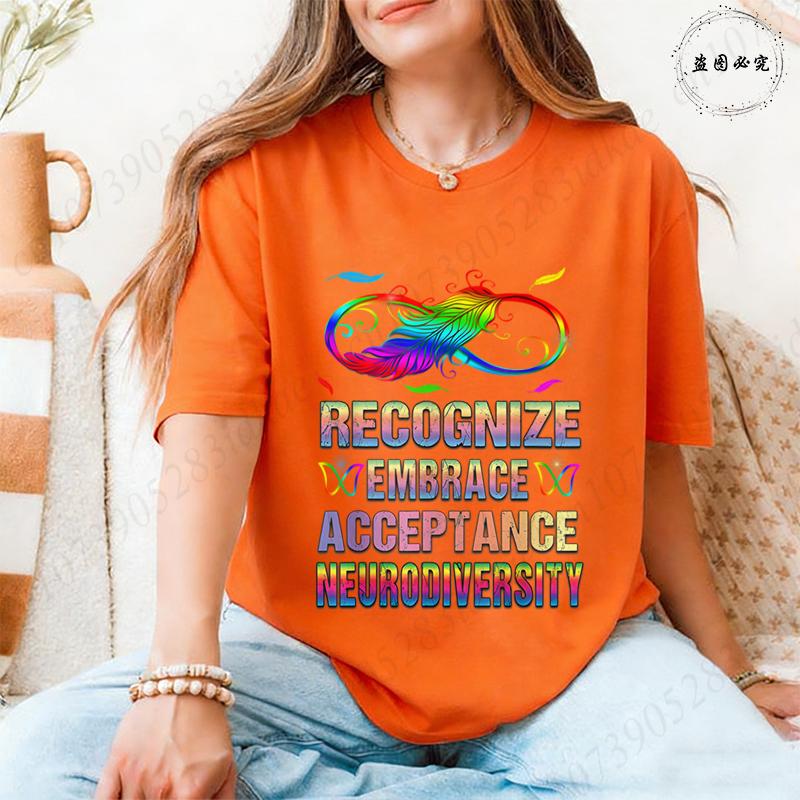 In A World Where You Can Be Anything Be Kind TShirt Women Autism Awareness Puzzle Tees Butterfly Feather Inspirational Tops