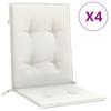 Low Back Chair Cushions 4 pcs Melange Cream 100*50*4 cm Fabric