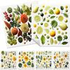 6PCS Green Leaves Printed Swedish Dishcloths Eco-Friendly Kitchen Rags Absorbent Dish Towels Reusable Washable Cleaning Cloths