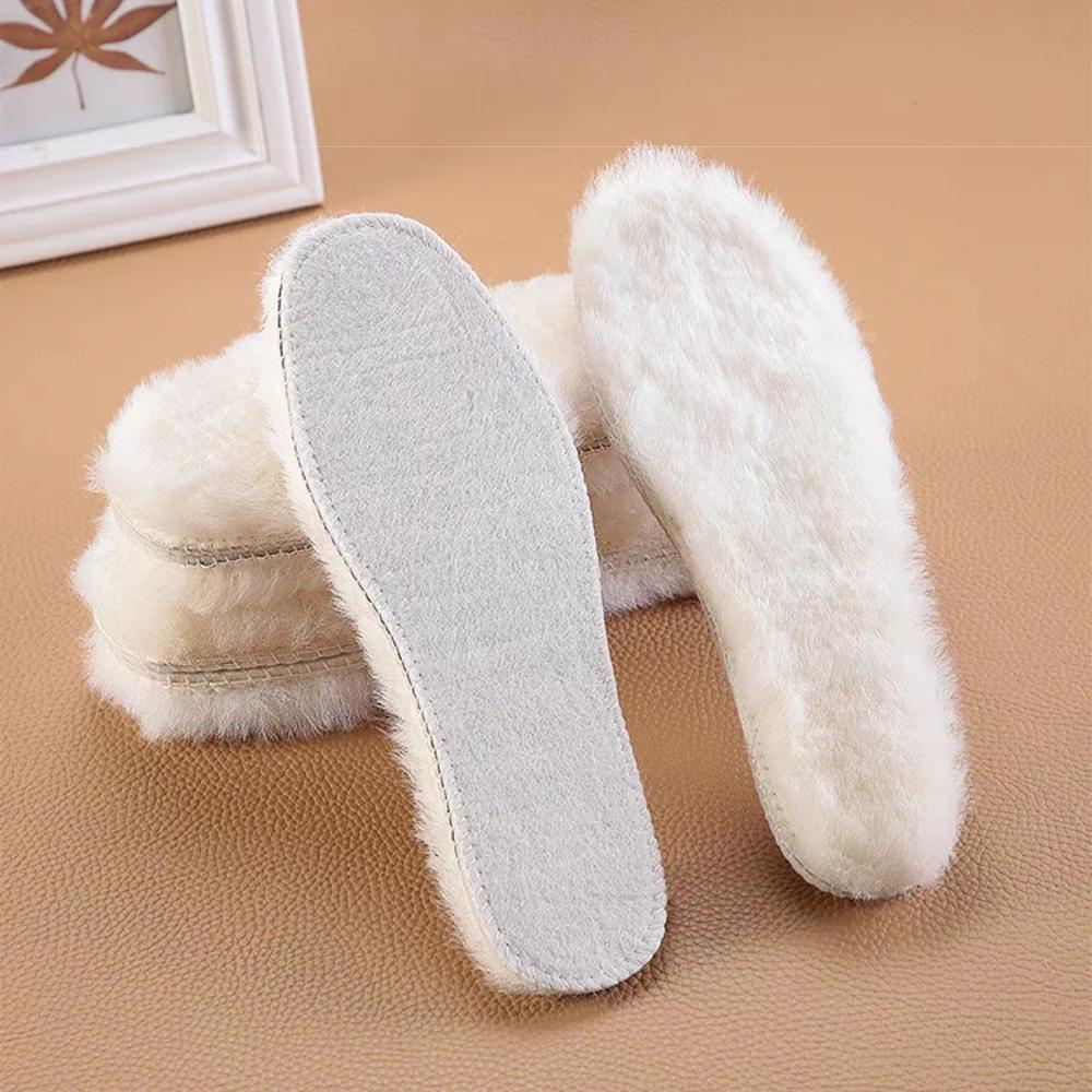 Men Women Winter Thick Cashmere Thermal Real Wool Insoles for Shoes Inner Soles for Snow Boots Genuine Sheepskin Fleece Insoles