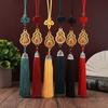 Chinese Style Gourd Car Hanging Decoration Rotatable Fu Character Gourd Tassels Car Rearview Mirror Charm Feng Shui Ornament Pendant Accessories