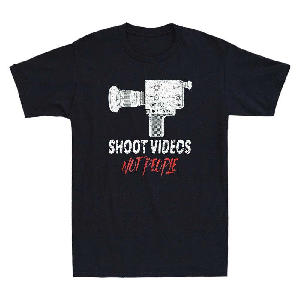Shoot Videos, Not People! Funny Filmmaker Saying Gift Vintage Men s T-Shirt Tee S