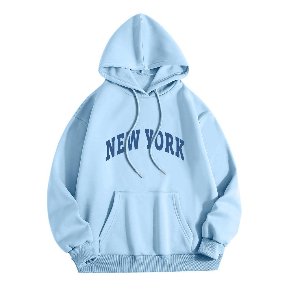 Herren Hoodies mit Stadtmotiv New York USA Mode Sweatshirts mit Buchstabendruck Lockere, lässige Harajuku-Kapuzenpullover Sportbekleidung
