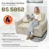 2 Seater Sofa Bed 3 In 1 Convertible Sleeper Sofa With Click Clack Adjustable Backrest And 2 Pillows Light Brown