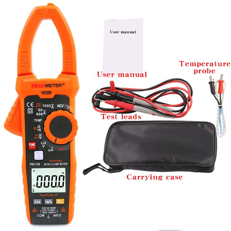 PEAKMETER PM2128 Clamp Meter 1000A Digital Multimeter, High-Precision AC/DC Clamp Current Meter with Digital Display