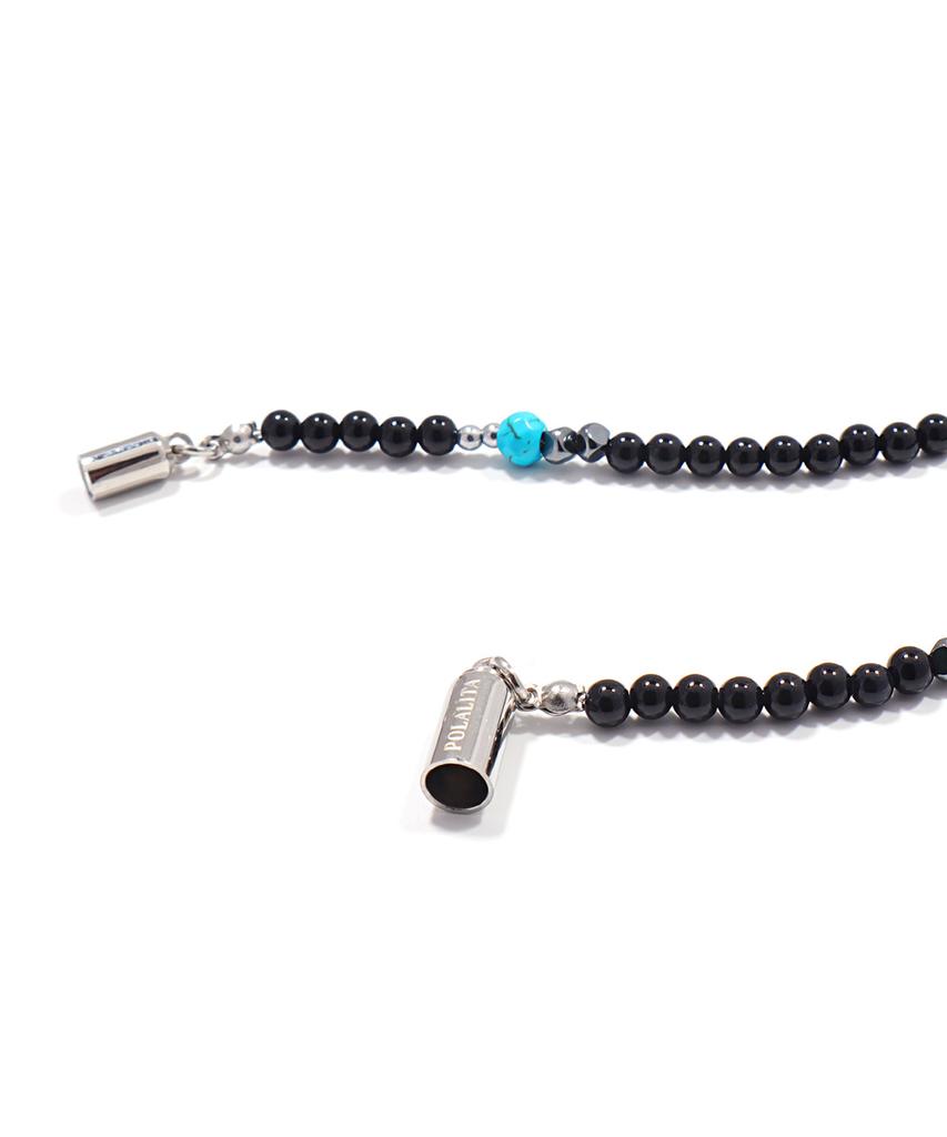Polalita Turquoise Point Black Onyx Necklace (Plt-Nl-098_Bk)