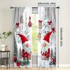 Jit Festive Gnome Printed Curtain Design Christmas Window Decor Polyester Home Curtains Set Of 2 Made With Rod Pocket