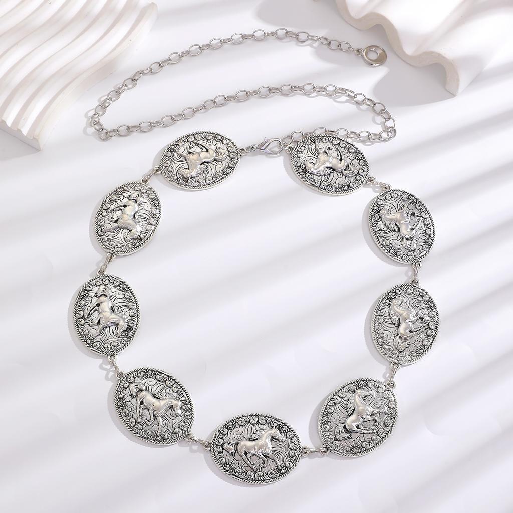 Retro Geometric Fringe Coin Waist Chain For Women Fashion Decorative Belly Dance Dress Ethnic Style Belt