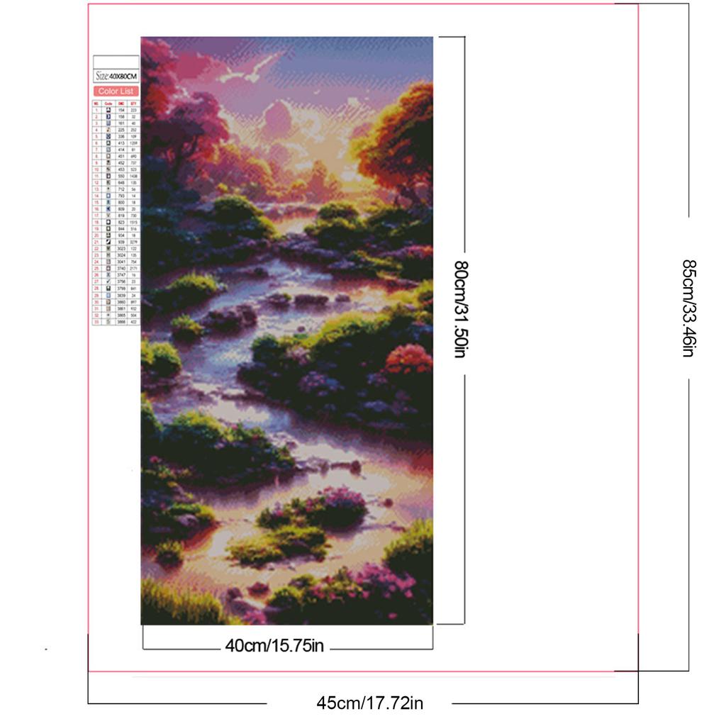 Valley 5D DIY Partial AB Full Square Drill Diamond Dots Paintings for Adults Home Decor Diamonds Paintings Gem Art 17.72x33.46in