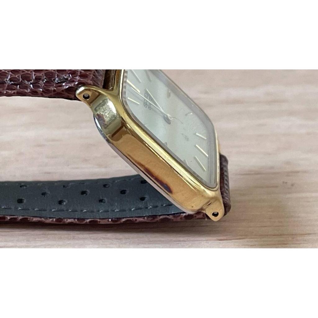 Used Free Shipping SEIKO Chariot Women's Watch Quartz Analog Square Gold Ivory Dial 1400-5430 Clock