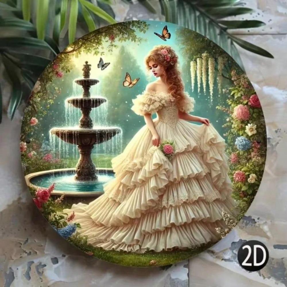 Iron Wall Art Vintage Garden Ladies Metal Decor for Home Terrace Cafe