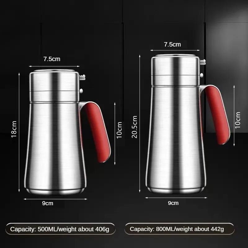 800ML 304 Stainless Steel Oil Pot Kitchen Oil Tank Container Dustproof Condiment Bottle Oil Tank Dispenser Kitchen Tool