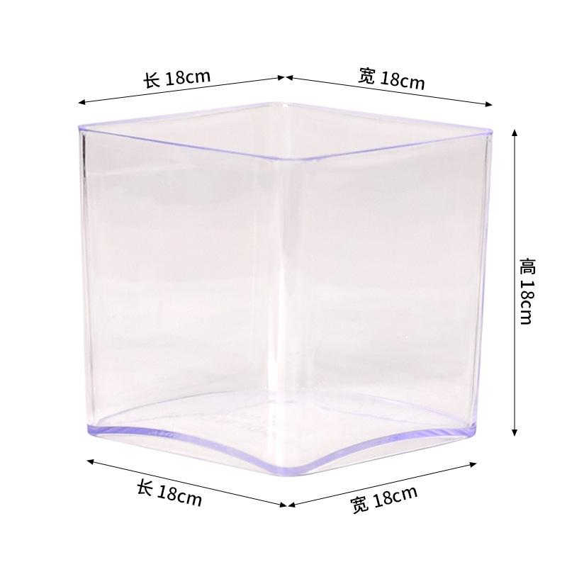 Thickened Square Acrylic Hydroponic Planter, Clear Display Box for Plants, High-End Specimen Container for Home Office