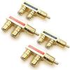 RERACO Divisor RCA Macho para Fêmea Par de Saída de Conversão de Áudio Conjunto de Divisor, Adaptador de 2 Vias, Cabos, Plugues, Terminais Banhados a Ouro, (Tipo F, 4)