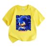 Kids Boys Girls Crew Neck Short Sleeve 100% Cotton T-Shirt, Cute Blue Speedy Hedgehog Printed Casual Summer Soft Breathable Daily Wear Tops for Childr