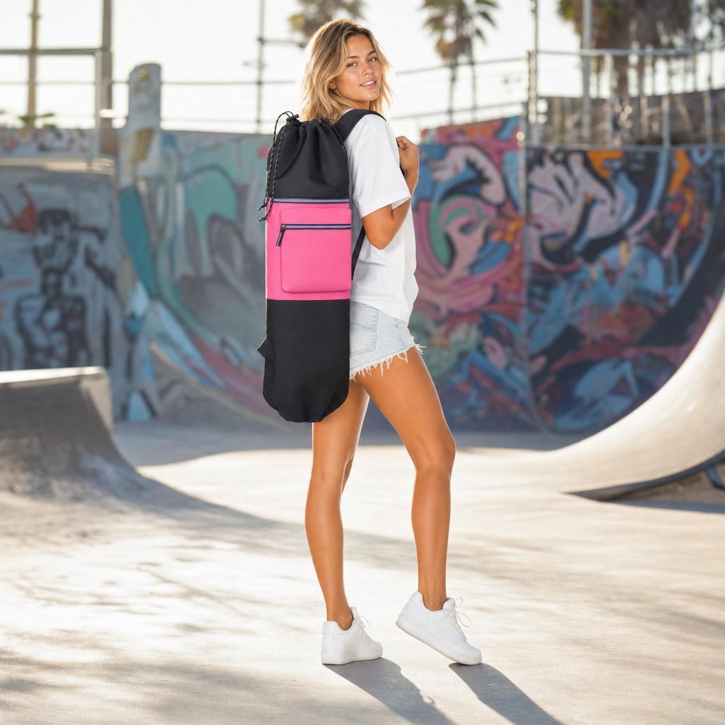 Outdoor Sport Rucksack Yogamattenhalter Faltbarer Stuhl Aufbewahrungstasche Wasserdicht Verschleißfest Skateboard Doppelschultertasche für Reisen