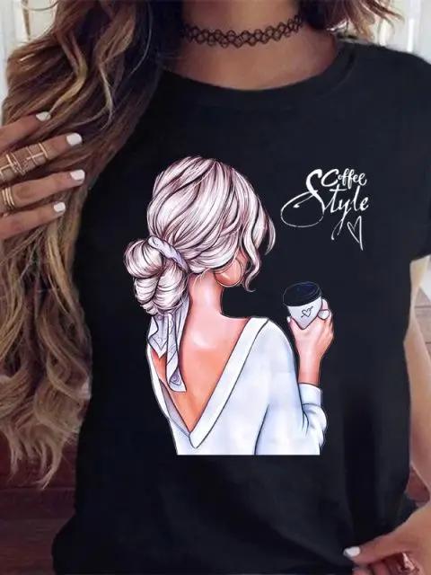 Plus Size Žhavé výprodeje Tisknuté dámské tričko Unisex Módní grafický tištěný tričko v korejském stylu s krátkým rukávem