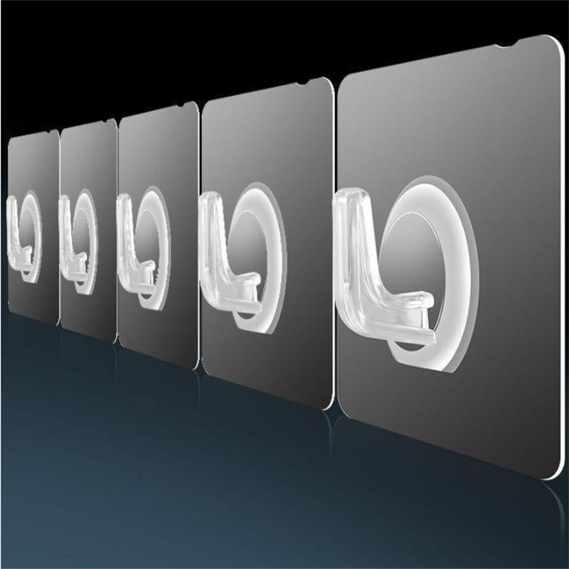 

6/10/20 шт. прозрачные крючки-палочки, прочные липкие крючки без пробивания, настенные крючки без следов, аксессуары для хранения в ванной, туалете и ванной комнате 5pcs