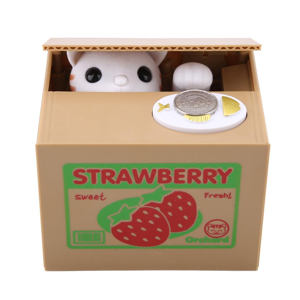 Lovely Cat Automatic Stealing Cat Cents Money Saving Box for Children ;#1: