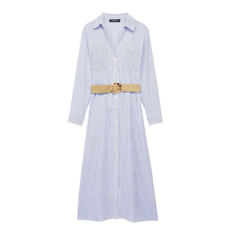 

Women s Kaslead New Arrival Fashion Stripes Shirt Blue S