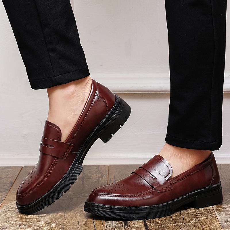 Men's New Style Perforated Leather Loafers: British Business Casual Slip-On Shoes