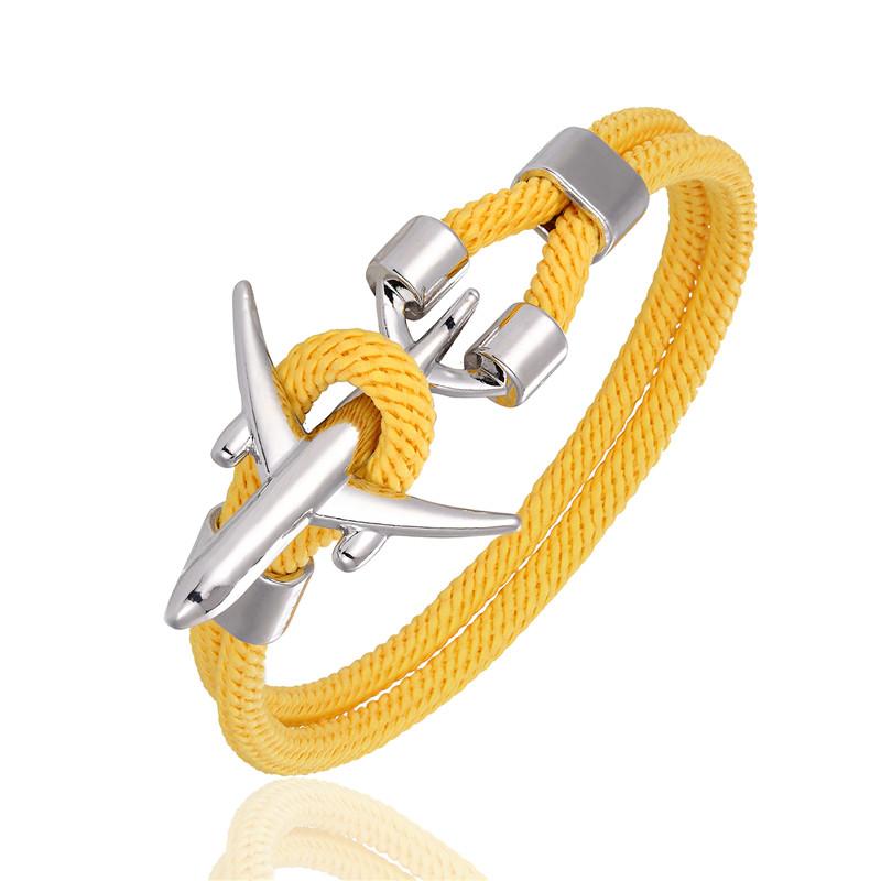 Airport Fashion Men Women Airplane Anchor Bracelets Charm Rope Chain Paracord aviation life Jewelry Pulseras hombres