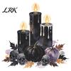 Durable PVC Electrical Plate Covers Black Candle Pumpkin Skull Light Switch Sticker, Halloween Dark Fairy Tale Retro Wall Decals Removable Decal,