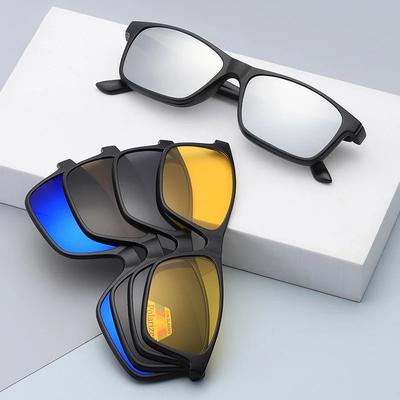 6 In1 Magnetic Clip On Glasses Frames Stylish Outdoors Cat Eye Women Eyeglasses Fashion Trend Sunglasses