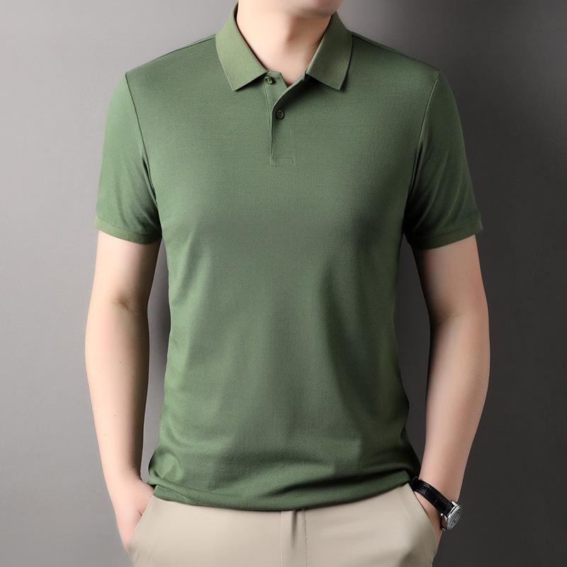 Summer New Short Sleeve T-shirt Top Middle-Aged Men Hemming Trendy Half-Length Sleeve Cotton Menswear T-shirt