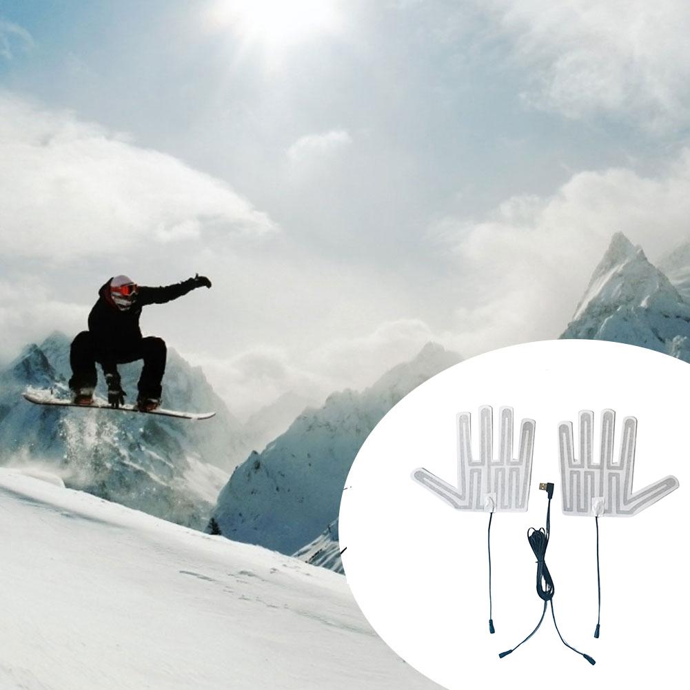 5V USB Heated Gloves Pad 5 Finger Type Electric Gloves Heating Film Pads Rechargeable Hand Heater