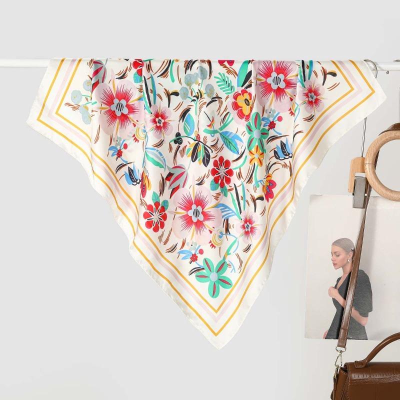 Trendig Mångsidig 70cm Liten Fyrkantig Scarves För Alla Säsonger Dekorativ Användning