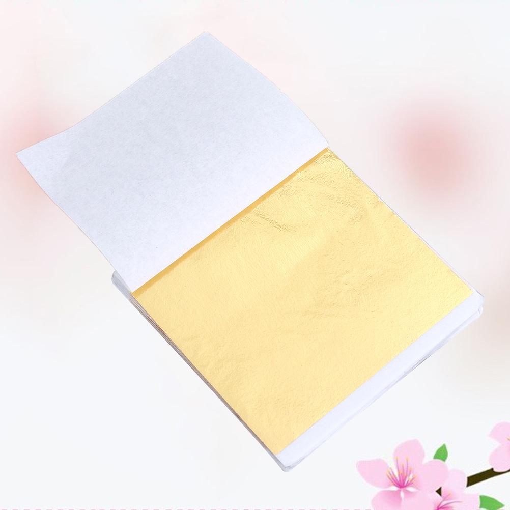 50pcs 8X8.5Cm Gold Foil Decoration Imitation Gold Leaf Shiny Foil Paper Sheet For Art Craft Diy Wood Ceramic Glass Metal Plastic