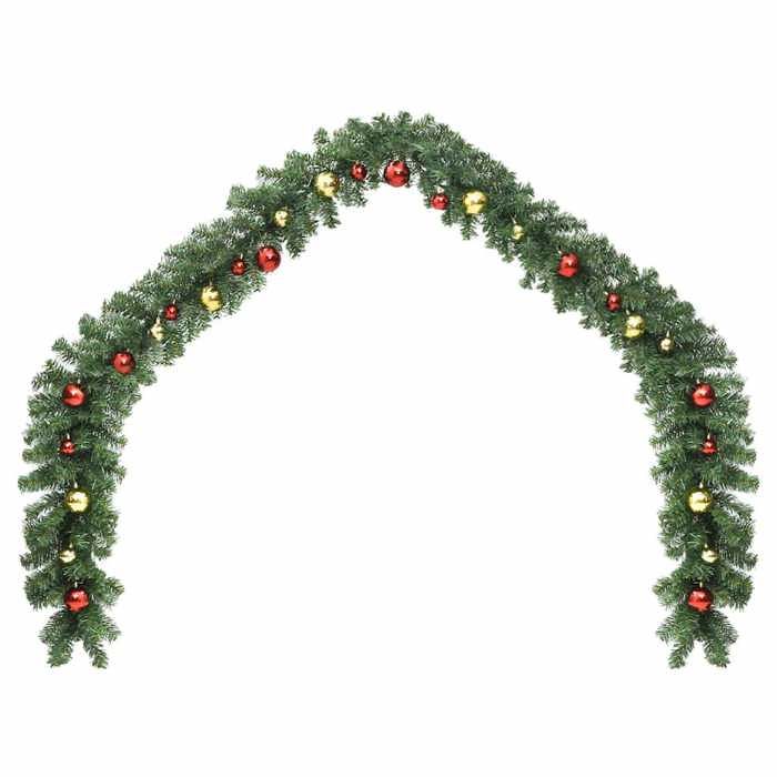 VidaXL Guirlande de Noël décorée avec boules et lumières LED 20 m 246408
