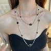 Pearl Necklace, High-end Women's Stacked Sweater Chain, Long Light Luxury Collarbone Chain, Simple Accessories