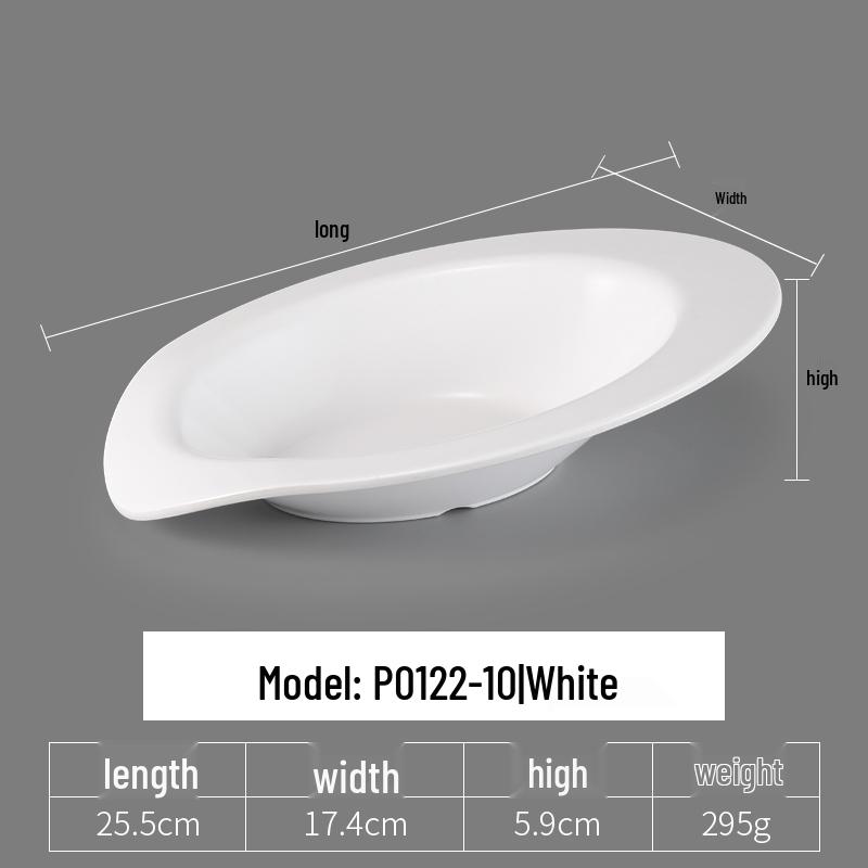 Irregular Shaped White Melamine Plates for Hotel & Restaurant - Porcelain Imitation Cold Dish Saucers