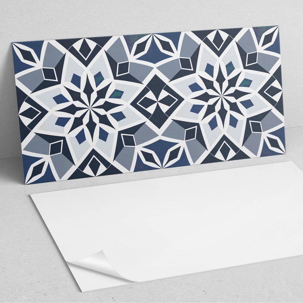 Panel Winylowy Z Dekorem Do Kuchni Lub Łazienki 100X50 Cm Geometryczny Wzór Kwiatowy