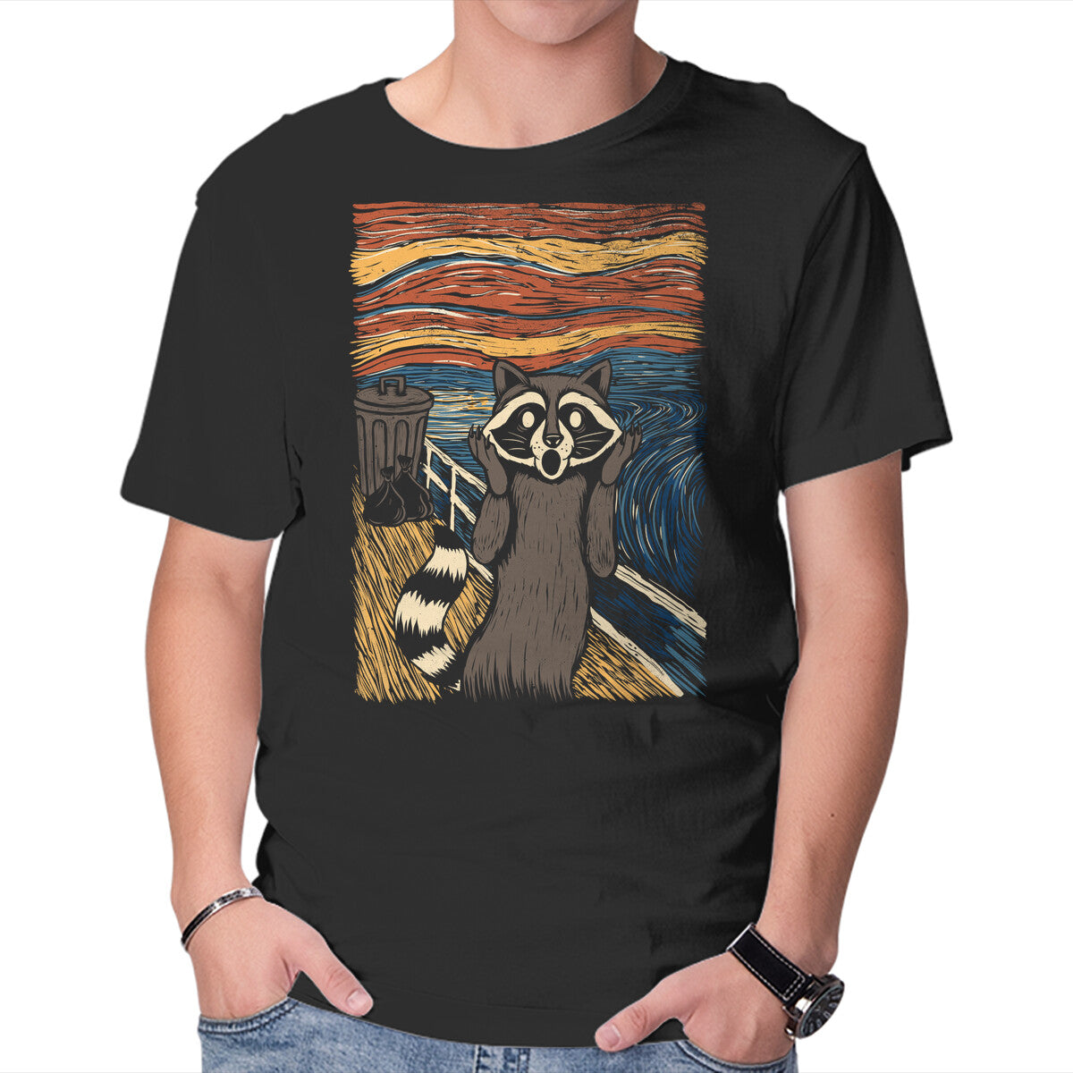 Unisex Crew Neck T-Shirt The Scream Graphic Short Sleeve Casual Tee S
