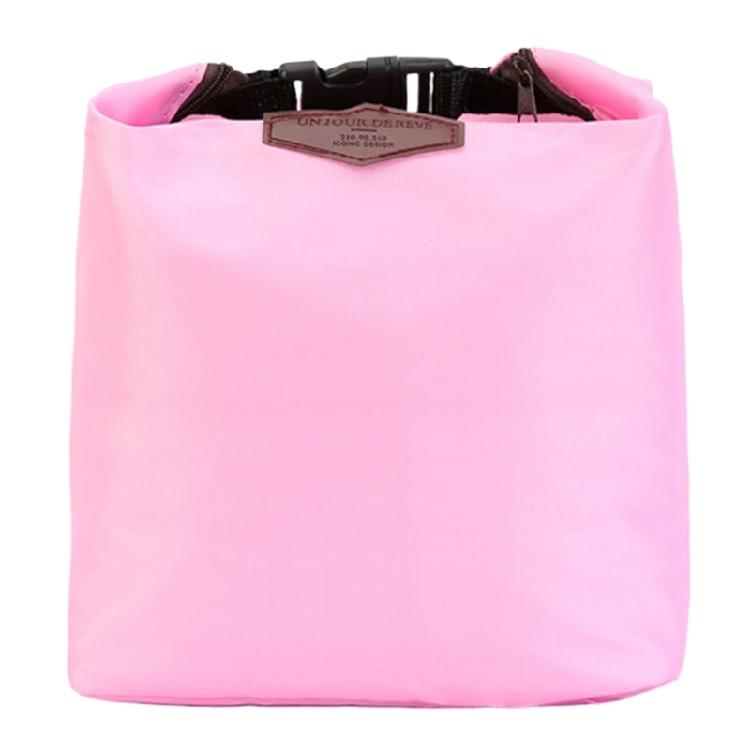 Универсальная термосумка для обеда, маленькая портативная сумка-холодильник для еды, термоланч-бокс с сумкой-контейнером на молнии розовый