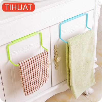 Towel Holder Rack Rail Cupboard Hanger Bar Hook Bathroom Kitchen Top Home Organization Candy Color