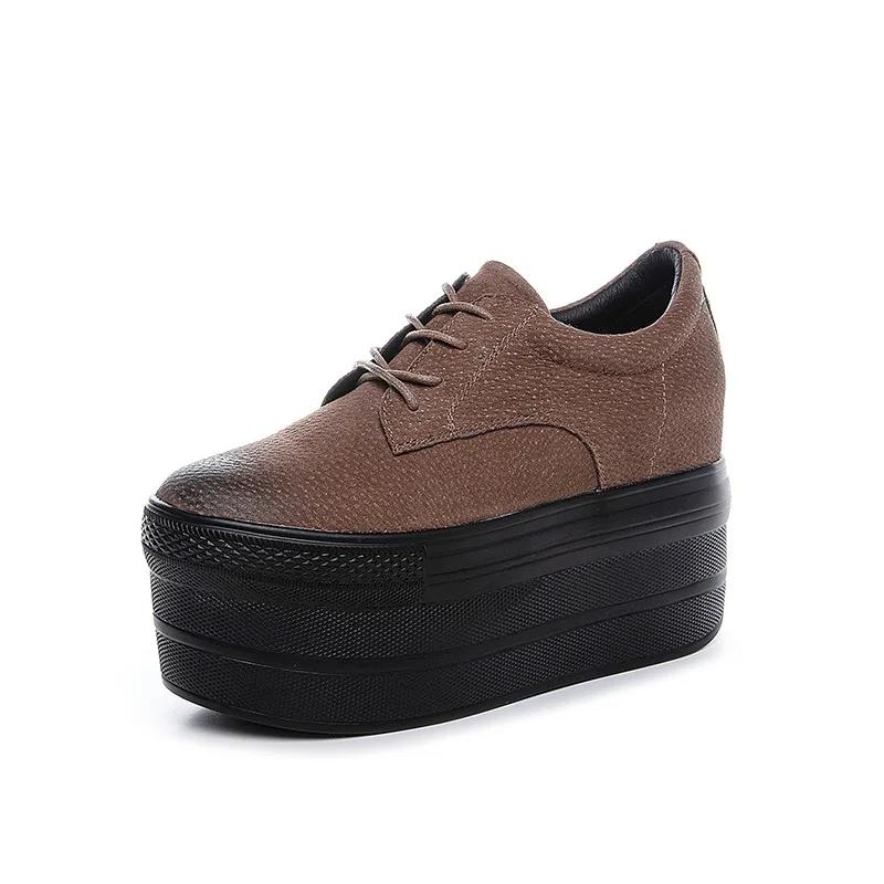 Fashion Matsu Cake Shoes for Women Spring New Thick Sole Inner Heightening Retro Color Polishing Single Shoe Women Platform Shoes Heels