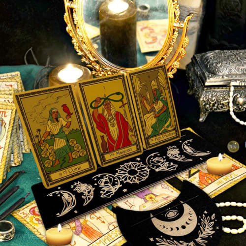 Moon Shaped Tarot Card Stand, Tarot Deck Base Bracket, Tarot Card Case, Card Stand, Moon Shaped Tarot Card Box, Divination Trinket Box, Keepsake Box,