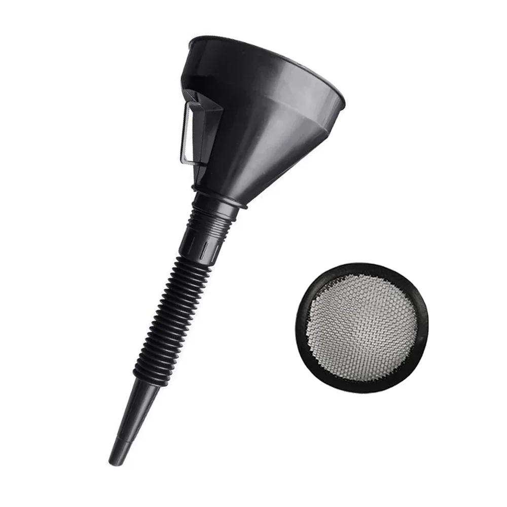 

1Pcs Multi Functional Flexible Automotive Fuel Funnel Spill-Proof Refueling Oil Changing Tool with Wide Mouth Handle Car Tools чёрный